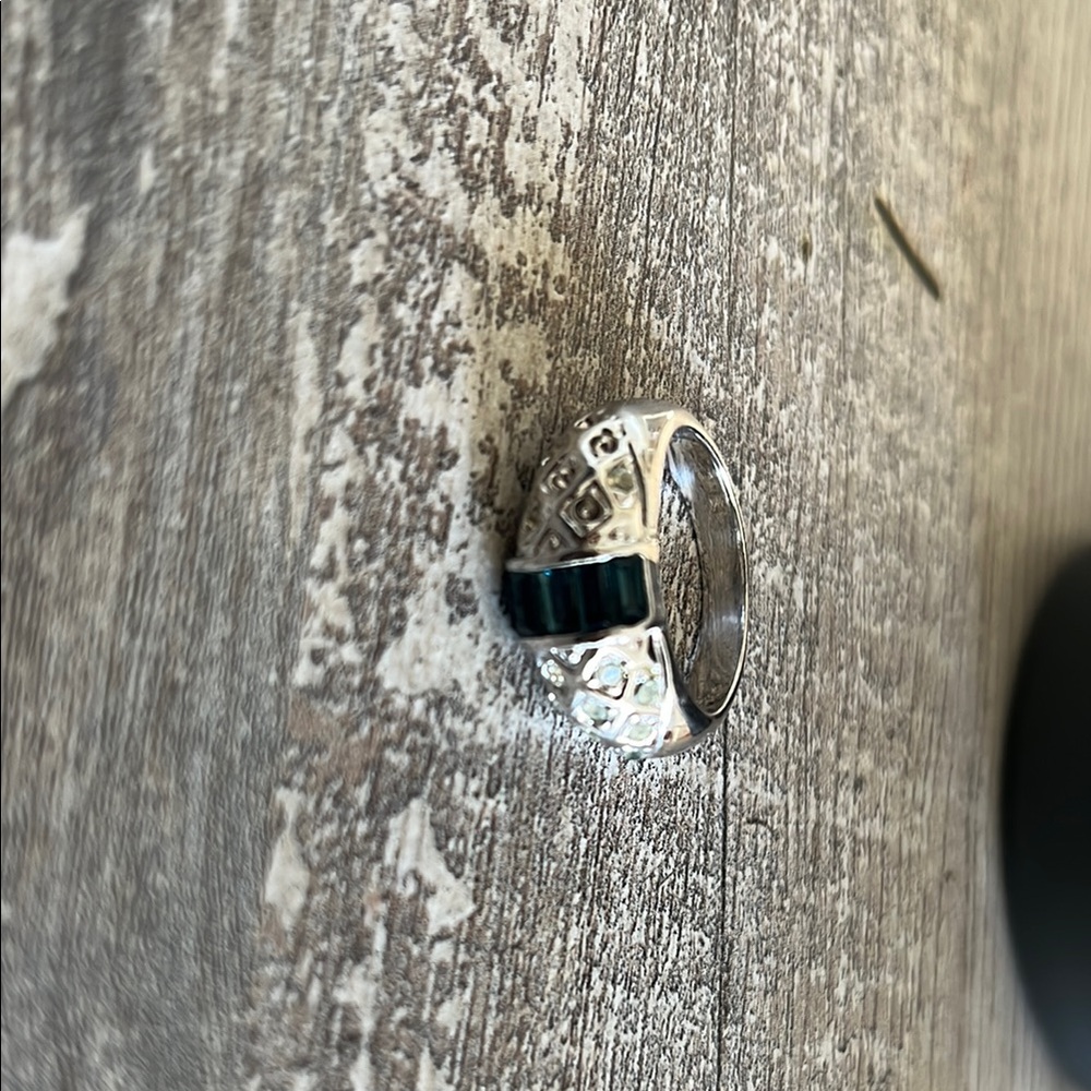 Silver Ring with Green Stone